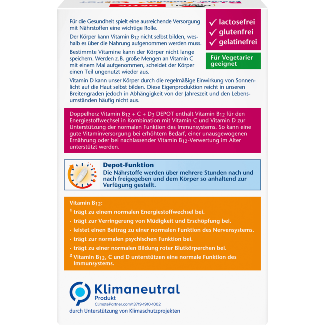 Doppelherz B12 + C + D3 Energie + Immuun Tabletten 100st 110 g