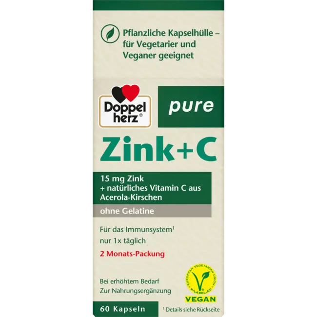 Doppelherz Zink + C Capsules 60 Stuks 30 g