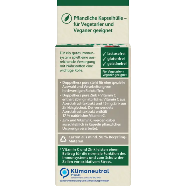 Doppelherz Zink + C Capsules 60 Stuks 30 g