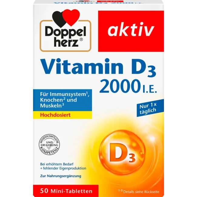 Doppelherz Vitamine D3 2000 I.E. Tabletten 50 St 20.8 g