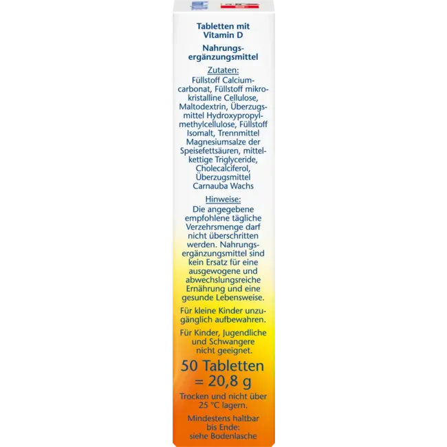 Doppelherz Vitamine D3 2000 I.E. Tabletten 50 St 20.8 g