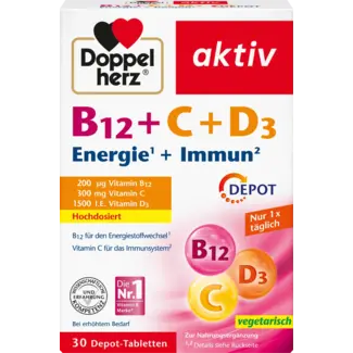 Doppelherz Doppelherz Vitamine B12 + C + D3 Tabletten 30 Stuks