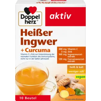 Doppelherz Doppelherz Hete Gember + Kurkuma Warme Drank (10 Stuks)