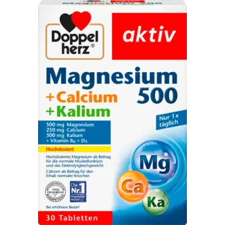 Doppelherz Doppelherz Magnesium 500 + Calcium + Kalium Tabletten (30 Stuks)