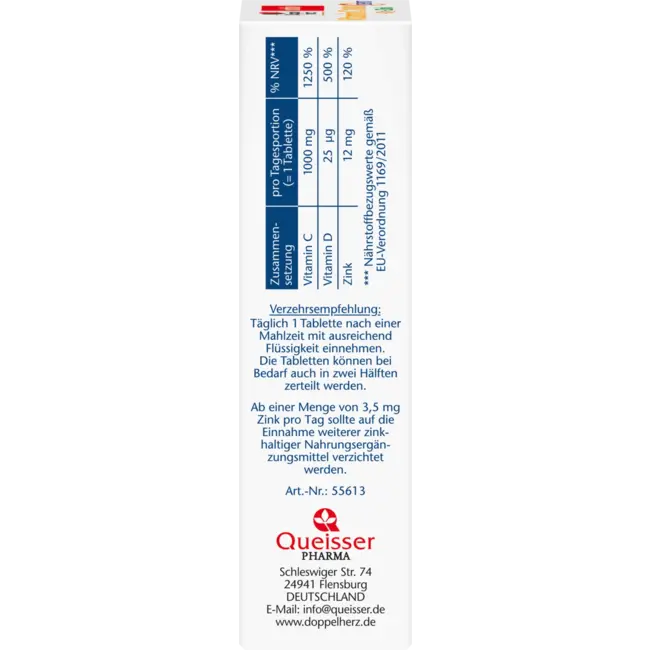 Doppelherz Vitamine C 1000 + D3 + Zink Depot Tabletten 30 Stuks 42.9 g