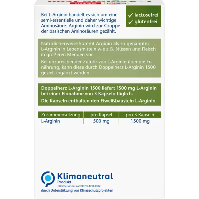 Doppelherz L-arginin Kapseln, 30 St. 18.6 g
