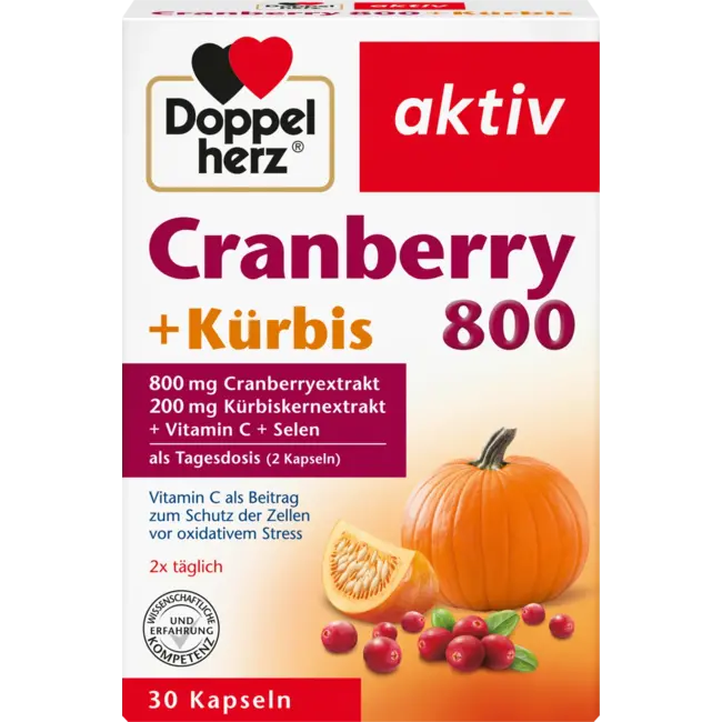 Doppelherz Cranberry + Pompoen + Vitamine C + Selenium Capsules 30 St. 27.7 g