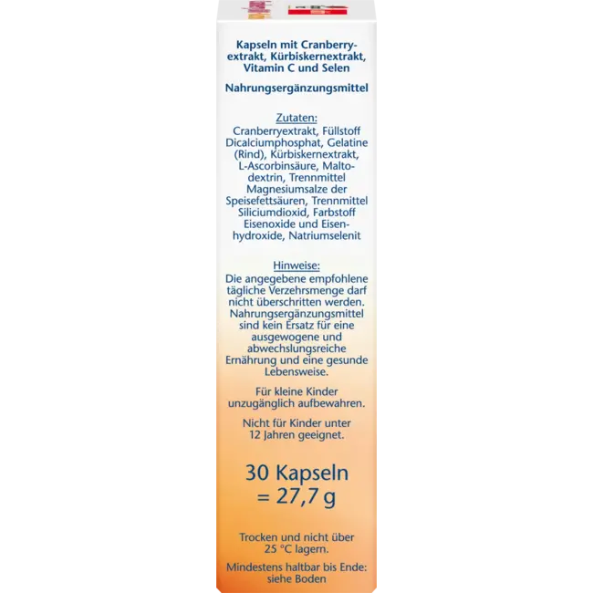 Doppelherz Cranberry + Pompoen + Vitamine C + Selenium Capsules 30 St. 27.7 g