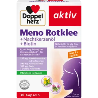 Doppelherz Doppelherz Meno Rode Klaver + Teunisbloemolie + Biotine Capsules 30 St.