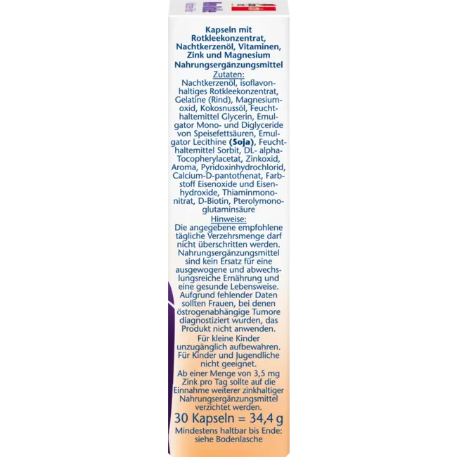 Doppelherz Meno Rode Klaver + Teunisbloemolie + Biotine Capsules 30 St. 34.4 g