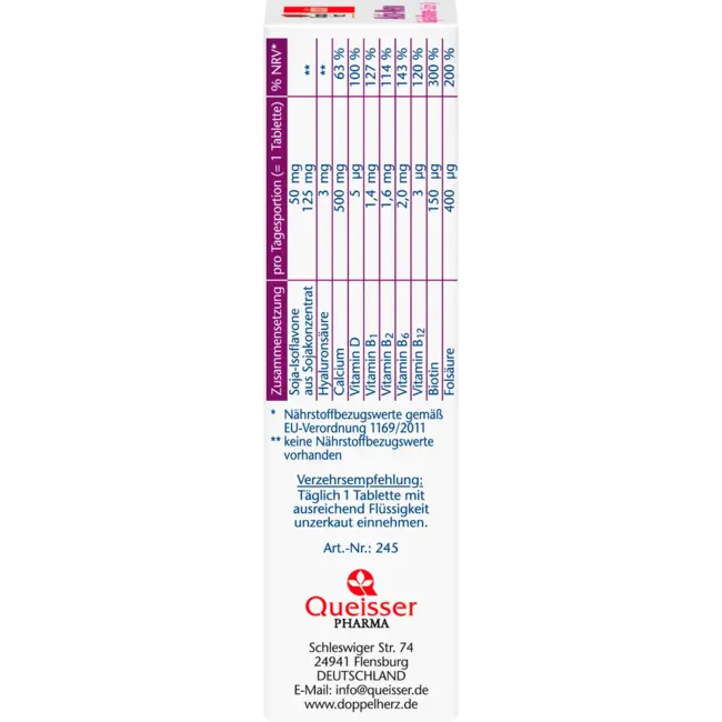 Doppelherz Aktiv-meno Soja-isoflavonen + Calcium + Vitamine D3 Tabletten 30 St. 52.1 g