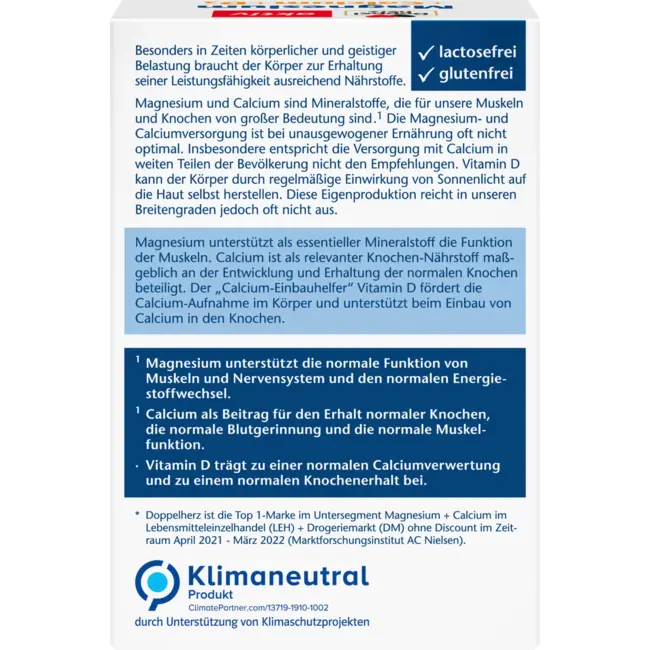 Doppelherz Magnesium + Calcium + Vitamine D3 Tabletten 40 St. 79.2 g