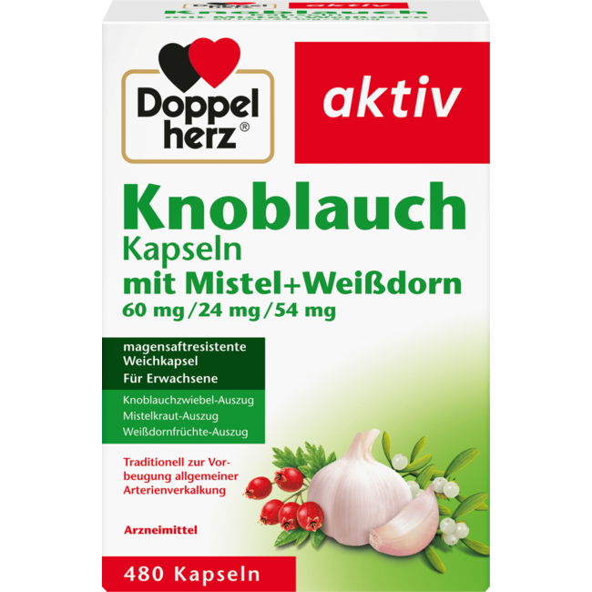 Doppelherz Knoflookcapsules Met Maretak + Meidoorn 480 St