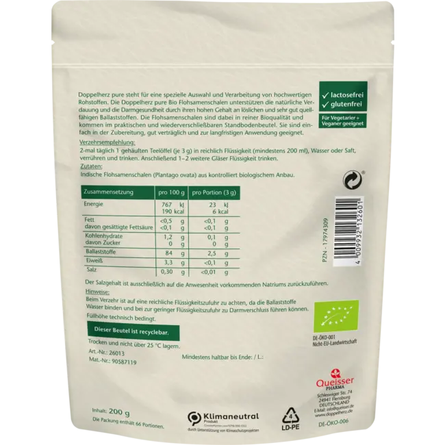 Doppelherz Bio Psylliumschillen 200 g