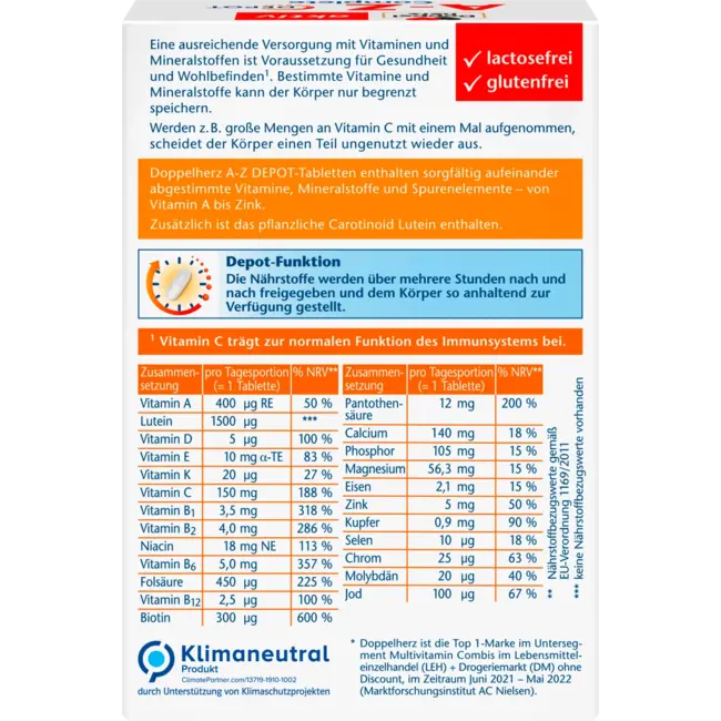 Doppelherz A-Z Depot Tabletten 40 St. 59.6 g