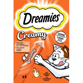 Dreamies Dreamies Kattensnoepje Creamy Snack Met Kip (4x10 G)