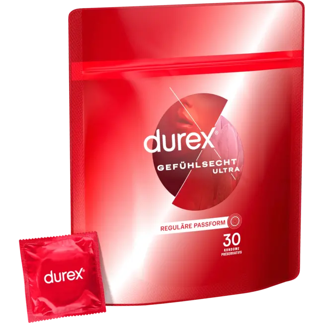 Durex Condooms Gevoels-echt Ultra, Breedte 52mm 30 St