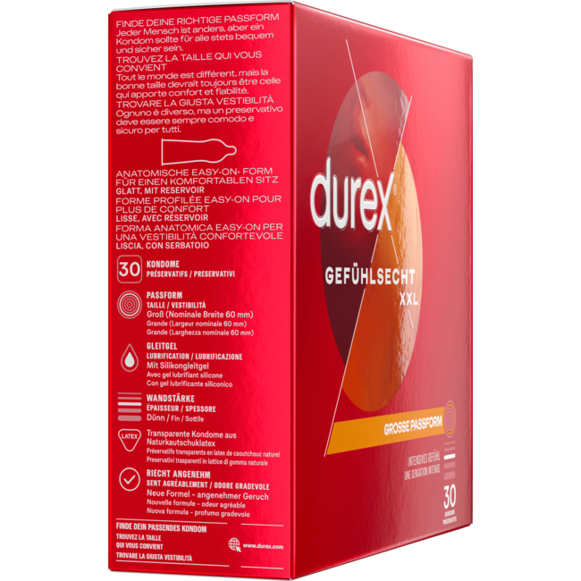 Durex Condooms Feelgood Extra Large XXL, Breedte 60mm 30 St