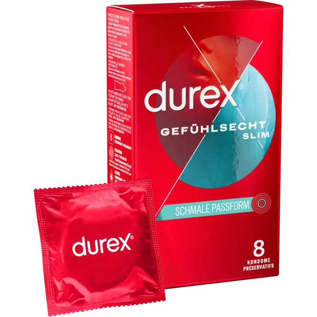Durex Condooms Sentimentele Slim Fit, Breedte 52,5 Mm 8 St