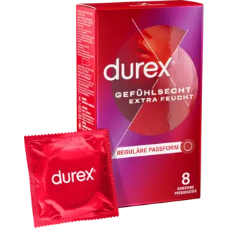 DUREX Durex Condooms Gevoelsecht Extra Vochtig, Breedte 56mm