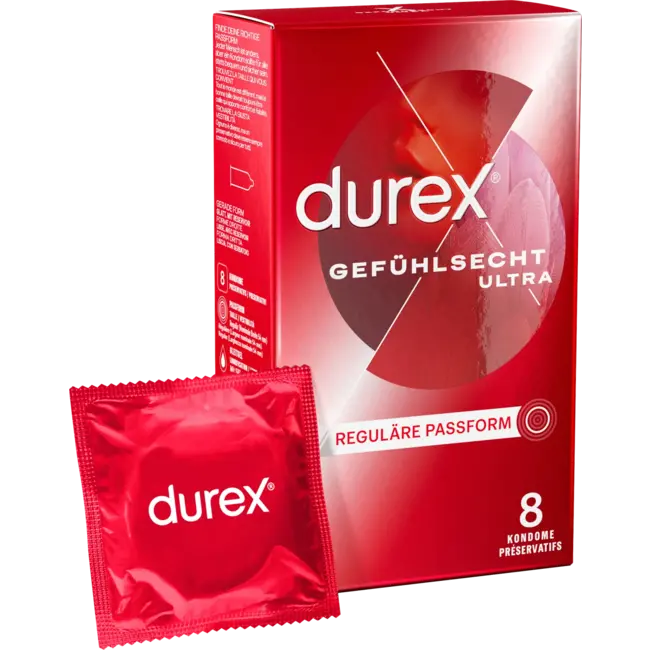 Durex Condooms Gevoels-echt Ultra, Breedte 54mm 8 St