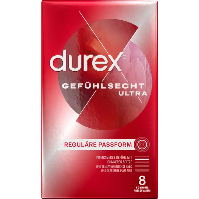 Durex Condooms Gevoels-echt Ultra, Breedte 54mm 8 St