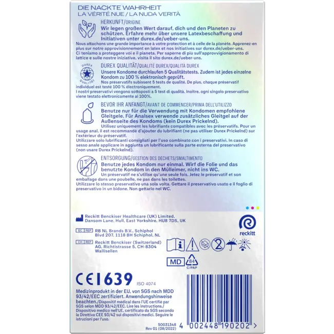 Durex Kondome Hautnah Classic, Breite 56mm 8 St