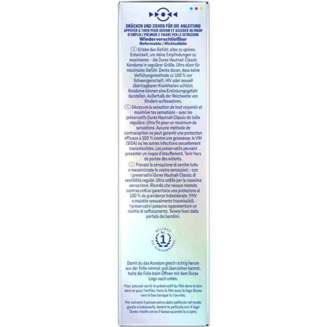 Durex Kondome Hautnah Classic, Breite 56mm 8 St