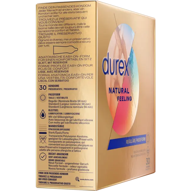 Durex Kondome Natural Feeling, Latexfrei, Breite 56mm 30 St