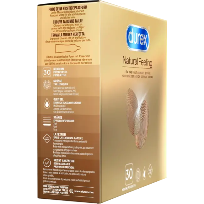 Durex Kondome Natural Feeling, Latexfrei, Breite 56mm 30 St