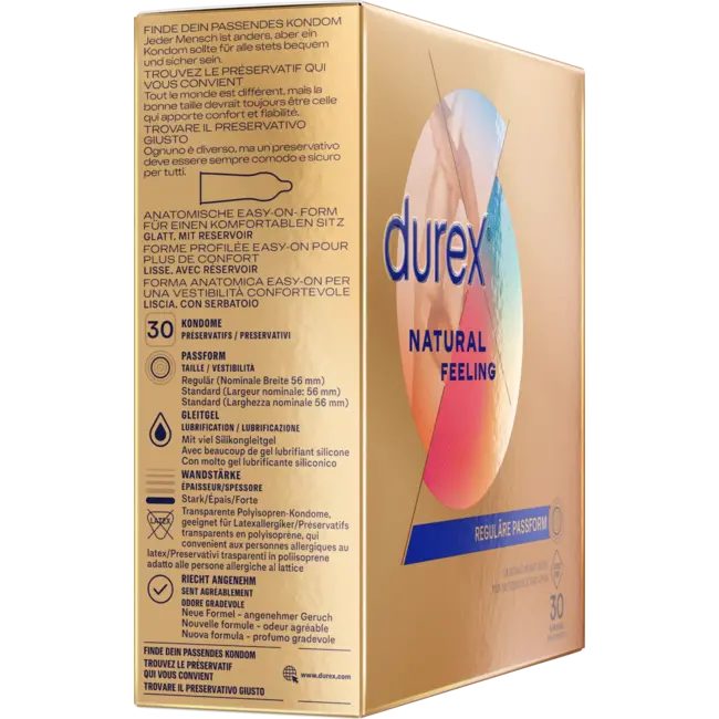 Durex Kondome Natural Feeling, Latexfrei, Breite 56mm 30 St