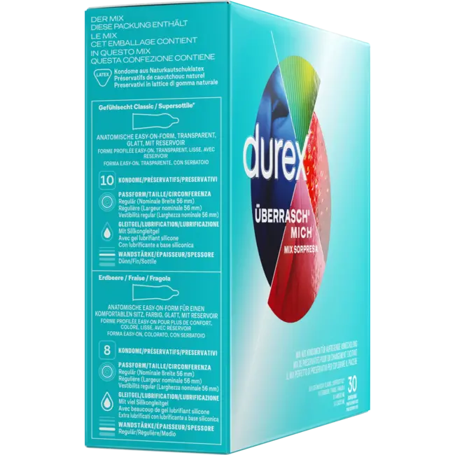 Durex Condooms Mix Verrassingme, Breedte 52, 53 & 56mm 30 St