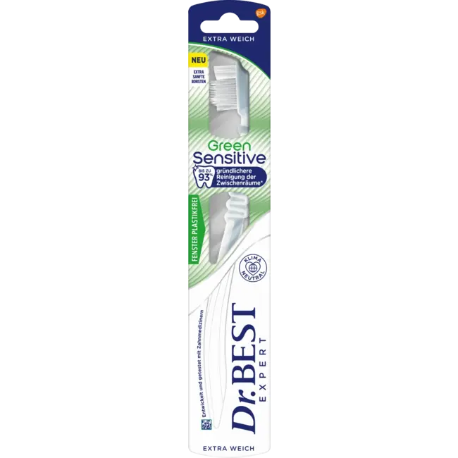 Dr. Best Tandenborstel Expert Green Sensitive Extra Zacht 1 St