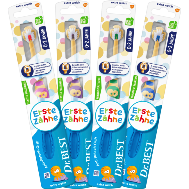 Dr. Best Tandenborstel Kinderen Eerste Tanden, 0 - 2 Jaar Extra Zacht 1 St