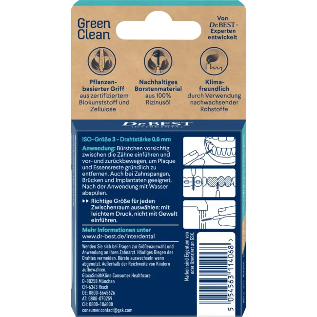 Dr. Best Interdentale Ragers Greenclean 0,6 Mm ISO 3 6 St