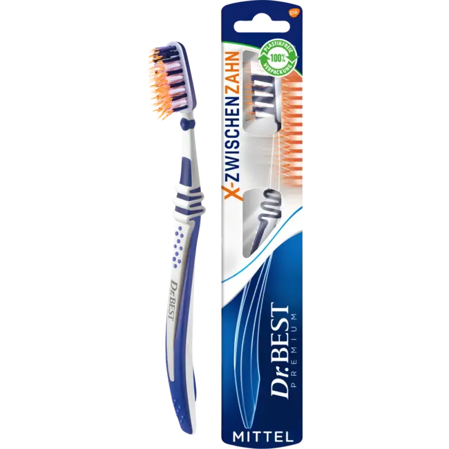 Dr. Best Tandenborstel Premium X-tussentand Medium 1 St