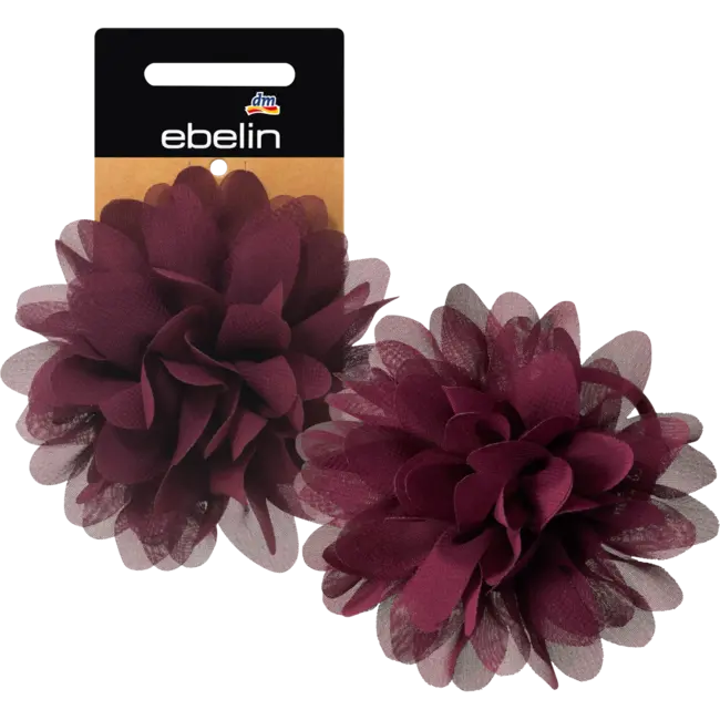 ebelin Haar- En Speldbroche Bloem Donkerrood 1 St