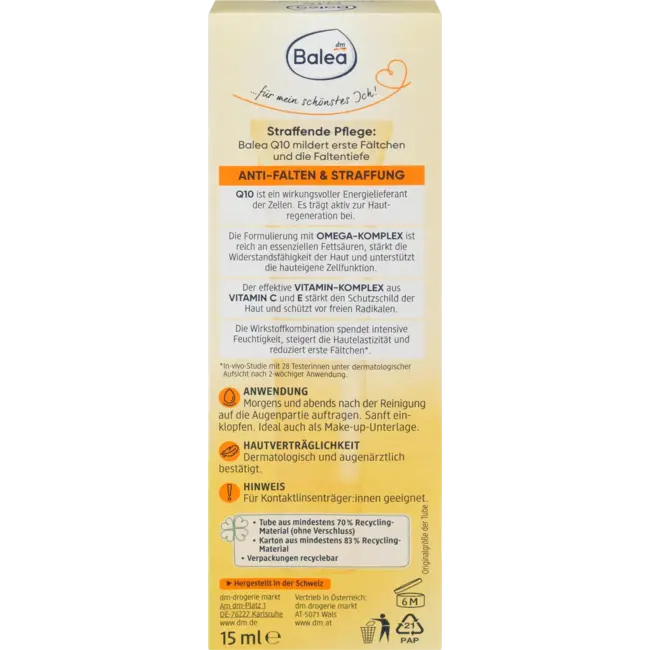 Balea Oogcrème Q10 Antirimpel 15 ml