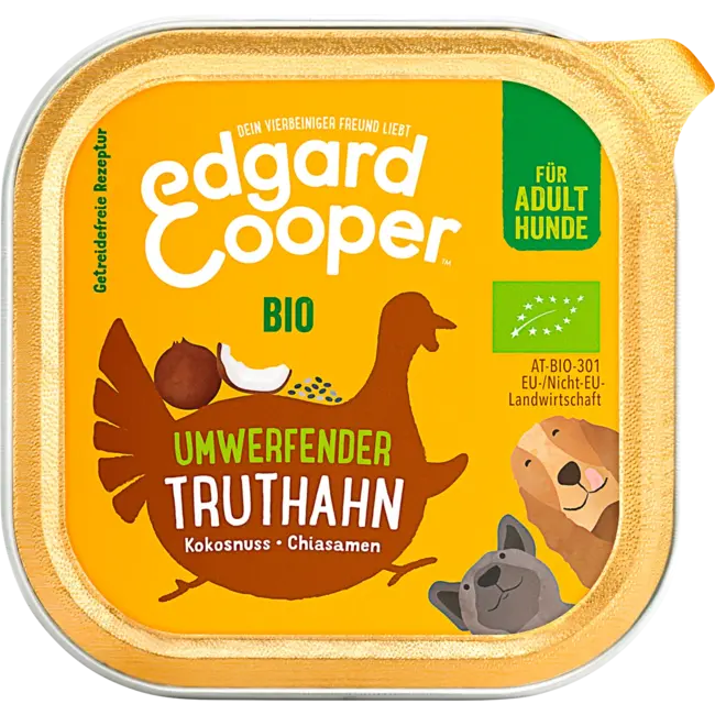 Edgard & Cooper Natvoer Hond Bio Met Kalkoen, Kokos & Chia 100 g