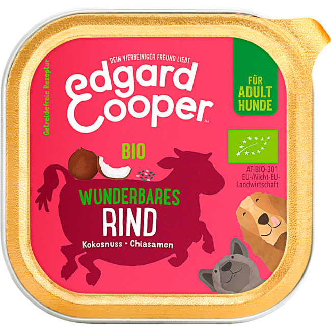 Edgard & Cooper Natvoer Hond Bio Met Rund, Kokos & Chia 100 g