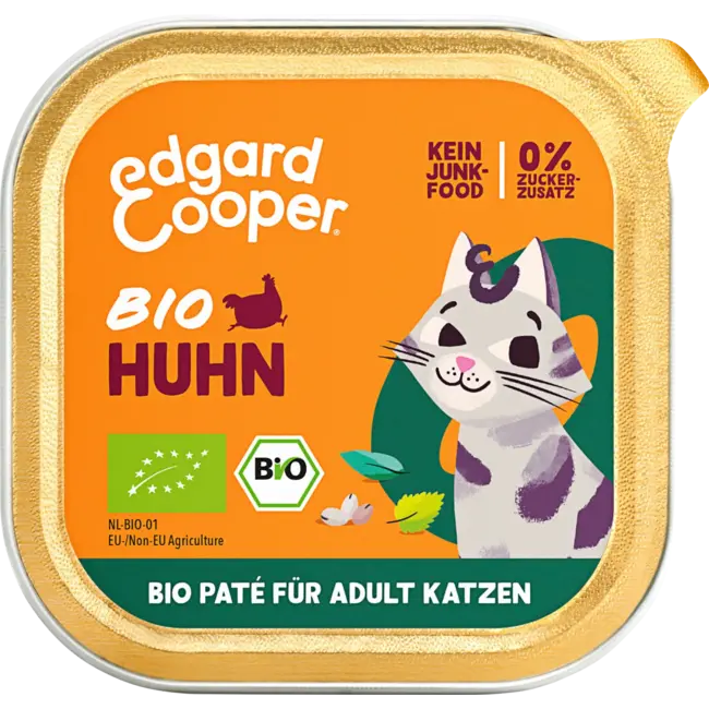 Edgard & Cooper Natvoer Kat Bio Met Kip & Chia 85 g