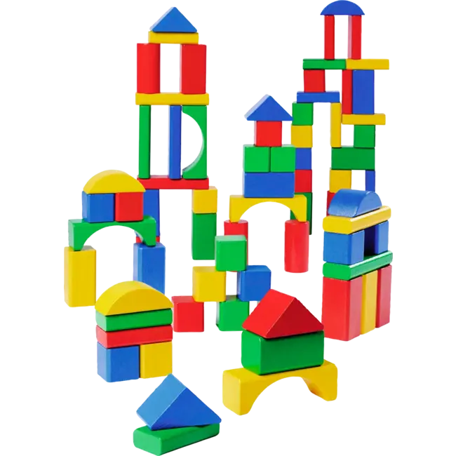 Eichhorn Houten Blokken Kleurrijk, 100 St. 1 St