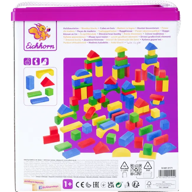 Eichhorn Houten Blokken Kleurrijk, 100 St. 1 St