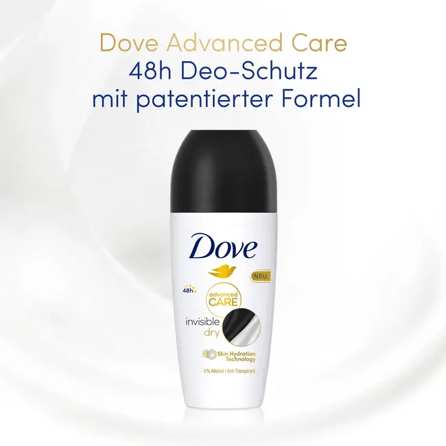 Dove Antitranspirant Deo Roll-on Advanced Care Onzichtbaar Droog 50 ml