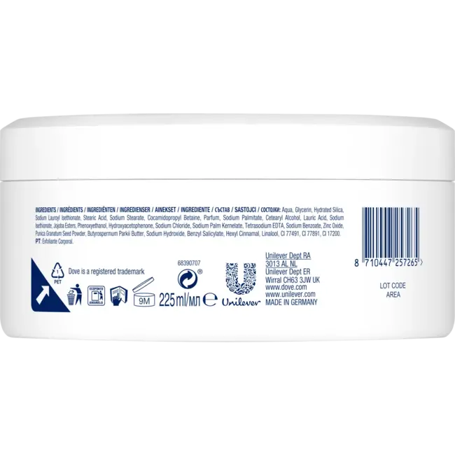 Dove Body Scrub Granaatappel & Shea Boter 225 ml