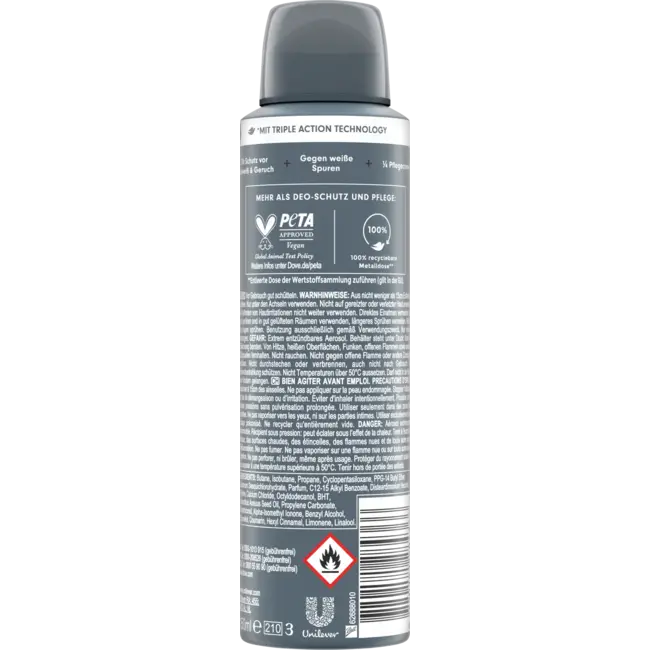 Dove MEN+CARE Antitranspirant Deospray Geavanceerd Onzichtbaar Droog 150 ml