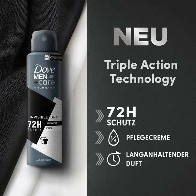 Dove MEN+CARE Antitranspirant Deospray Geavanceerd Onzichtbaar Droog 150 ml