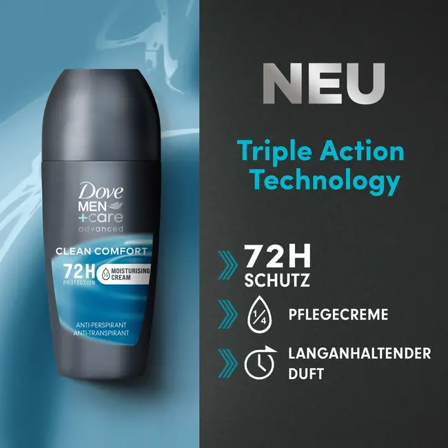 Dove MEN+CARE Anti-transpirant Roll-on Advanced Clean Comfort 50 ml