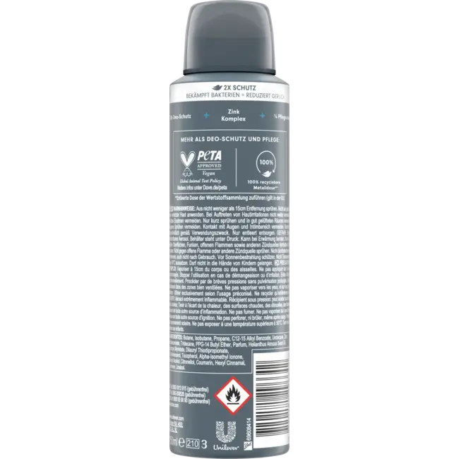 Dove MEN+CARE Deospray Clean Comfort Met Zinkcomplex 150 ml