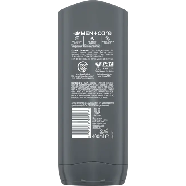 Dove MEN+CARE Onderhoudsdouche Clean Comfort 3in1 400 ml